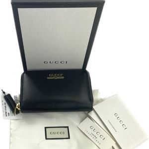 Gucci #547597 Black Leather Card/Coin Case